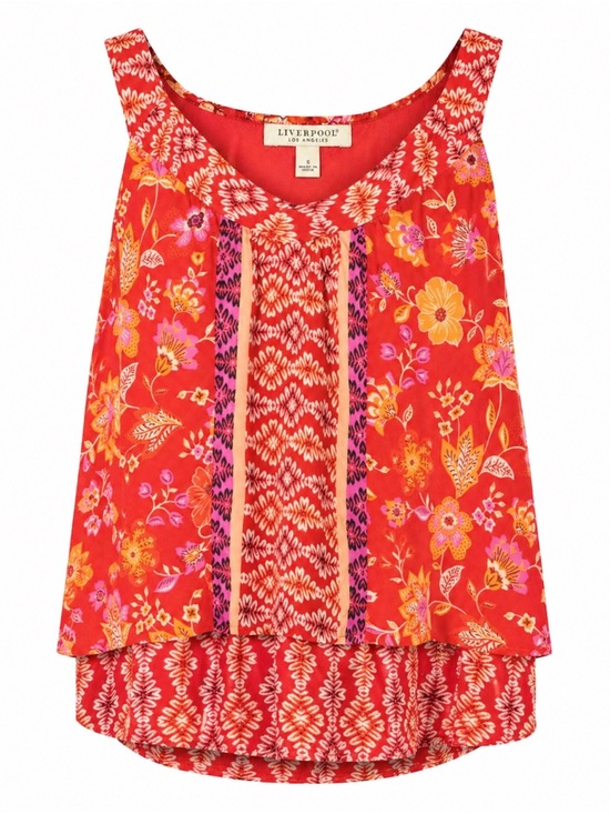 Liverpool Tops - Liverpool Floral Layered Tank Blouse NWT Extra Large